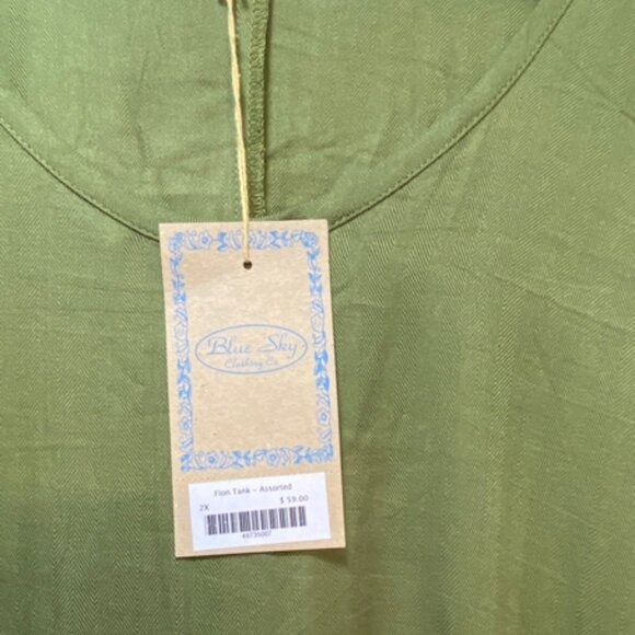 Blue Sky Clothing Fion Tank - Forrest Green 2X - Picture 2 of 2